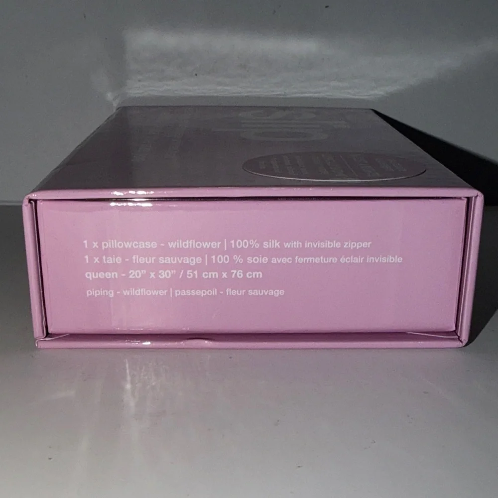 SLIP SILK 100% Pure Momme Silk QUEEN PILLOWCASE in Wildflower (Pink) NEW IN BOX! - Picture 15 of 16